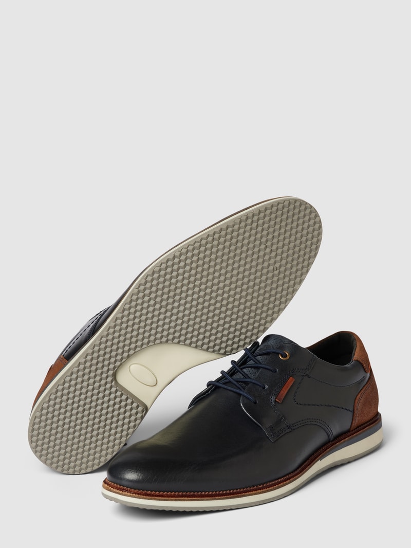 Schnürschuhe mit Label-Details in marineblau