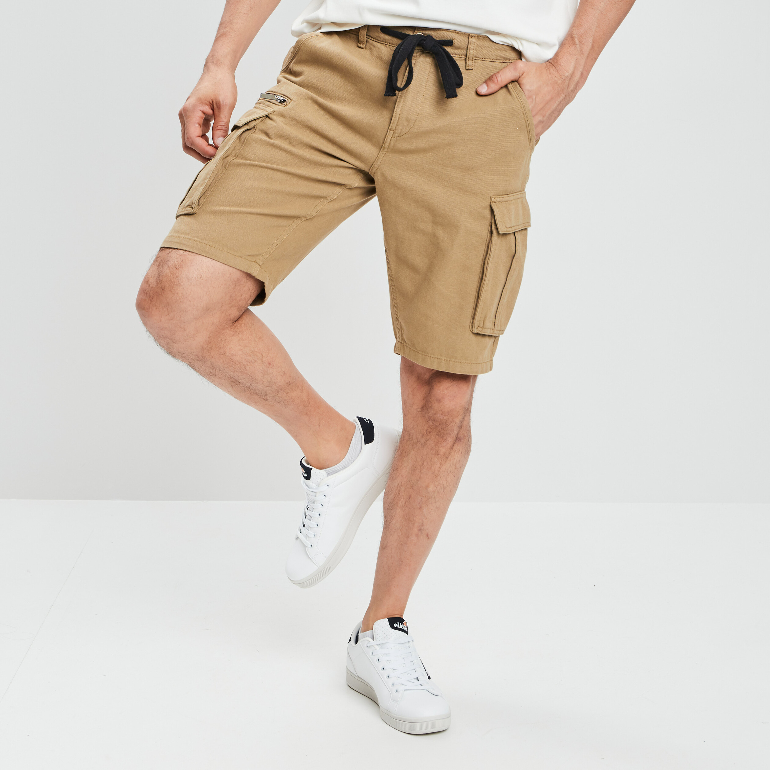 Short cargo à coulisse vert kaki homme | La Halle