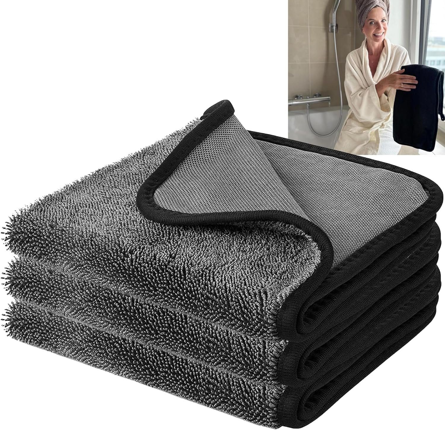 vokarala Badetuch Shiny Bath XXL Trockentuch Fast Dry Trockentuch in Dusche & Bad, (3-St), Duschkabinen Tuch 40x60cm 3 PCS