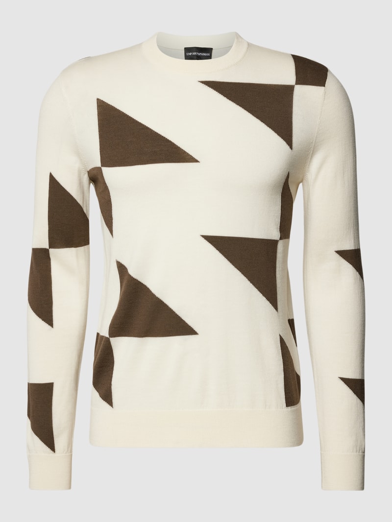 Strickpullover mit Allover-Muster in offwhite