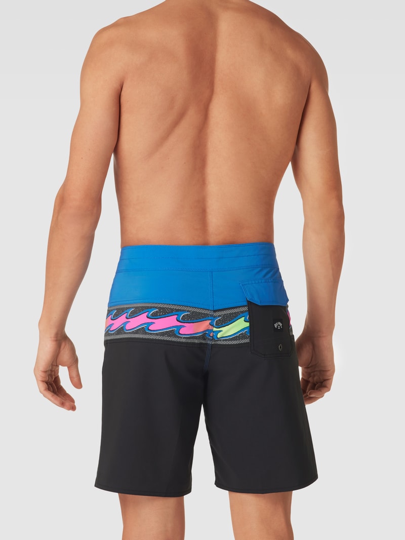 Badehose mit Allover-Muster Modell 'MOMENTUM in schwarz