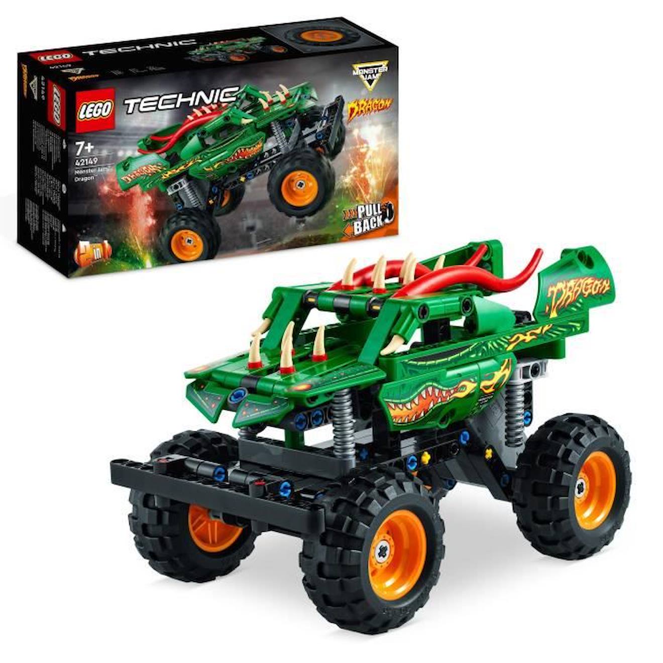 LEGO® Technic 42149 Monster Jam Dragon, 2-en-1, Monster Truck Jouet, Voiture de Course blanc