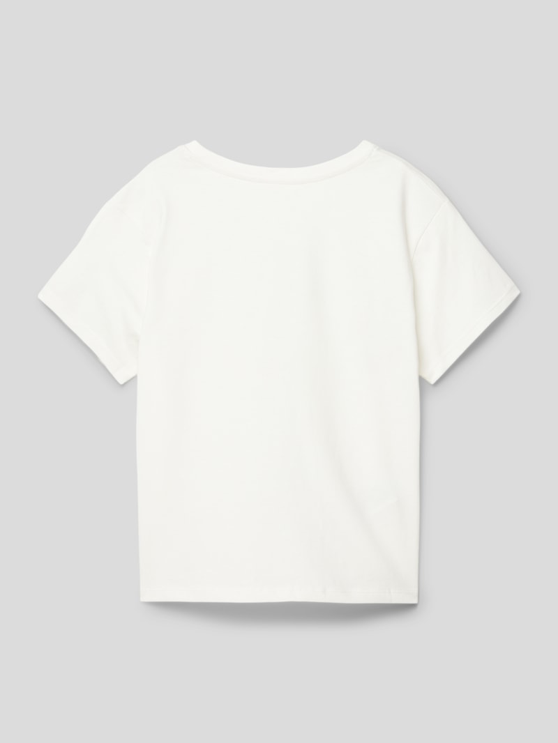 T-Shirt mit Ziersteinbesatz Modell 'marais' in ecru