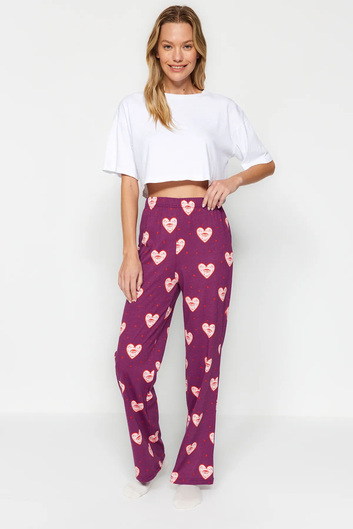 Trendyol Collection  Pyjamahose - Bordeaux - Straight
