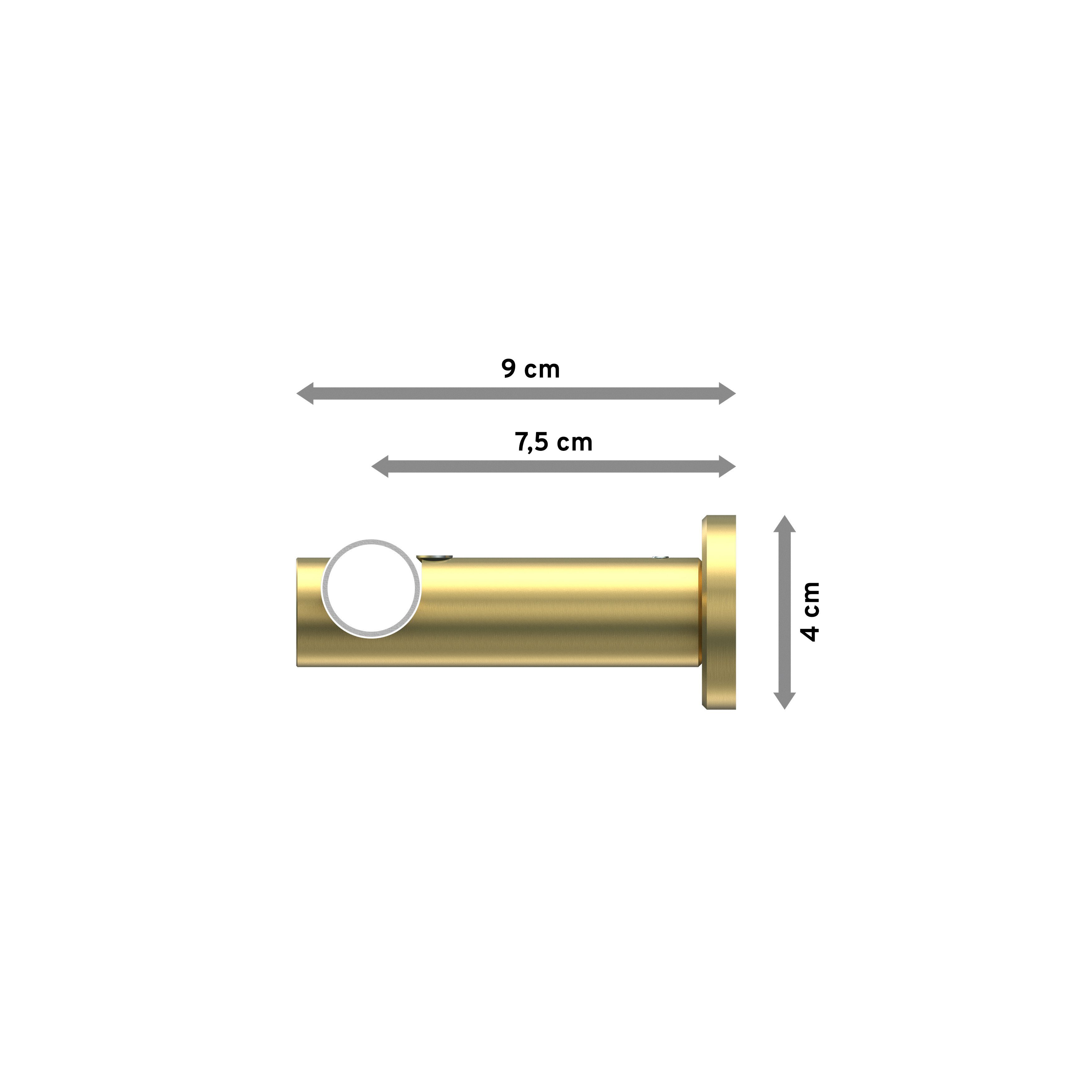 Gardinenstange Platon Tanara, INTERDECO, Ø 20 mm, 1-läufig, Wandmontage, Deckenmontage, Messing-Optik