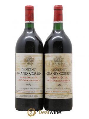 Château Grand Corbin Grand Cru Classé  1989 - Lot de 2 Magnums