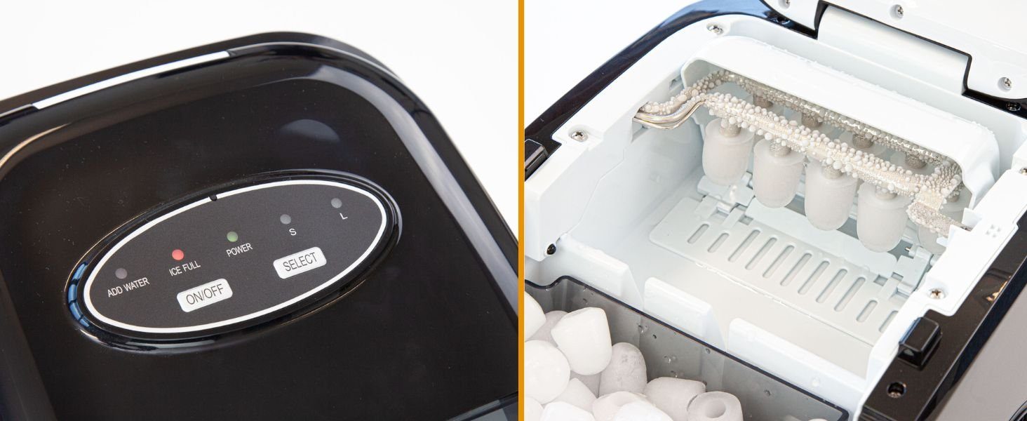 Sommertal Eiswürfelmaschine Sommertal Eiswürfelmaschine EM12C, Ice Maker, schnelle Eisherstellung ab 6 Minuten, 12kg pro Tag
