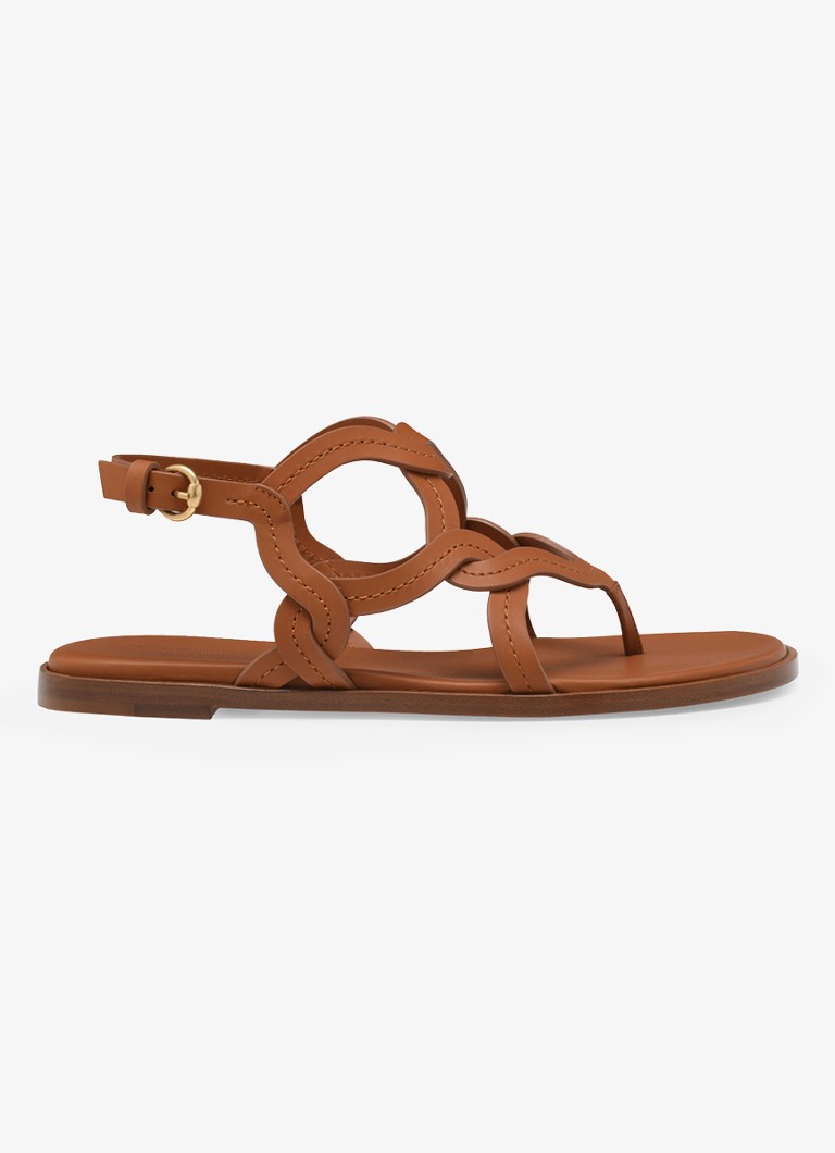 Sandale flip-flop din piele de vițel Amalfi Gianvito Rossi