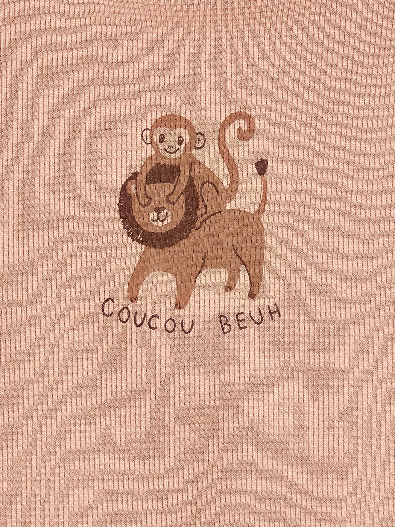 Vertbaudet 2er-Pack kurze Baby Schlafanzüge, Pikee Oeko-Tex - cappuccino