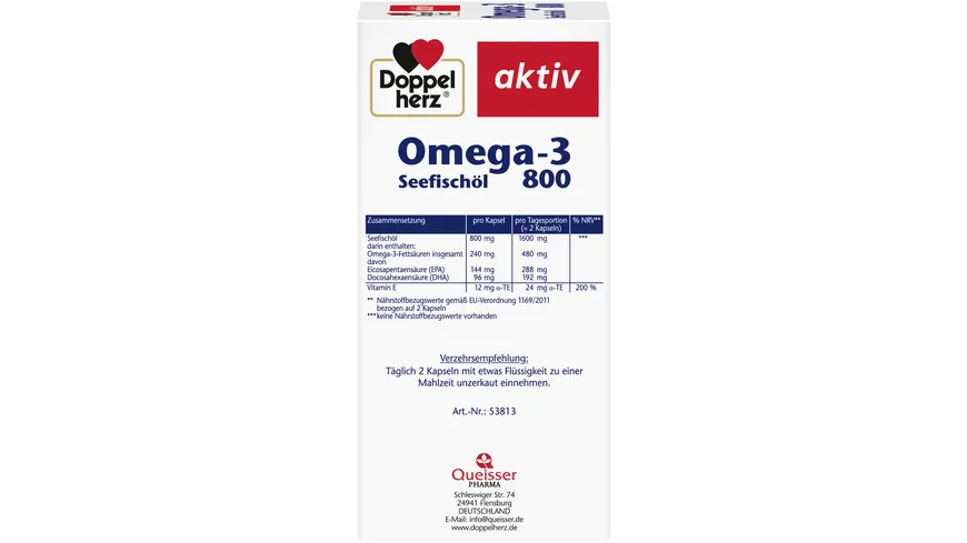 Doppelherz Omega-3 Seefischöl 800 120 Kapseln