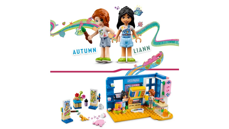 LEGO Friends 41739 Lianns Zimmer, Mini-Puppen und Spielzeug-Tier-Set