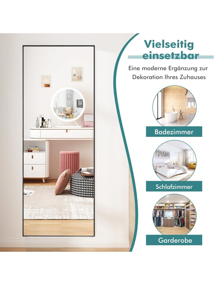COSTWAY Wandspiegel in Schwarz günstig kaufen onesize