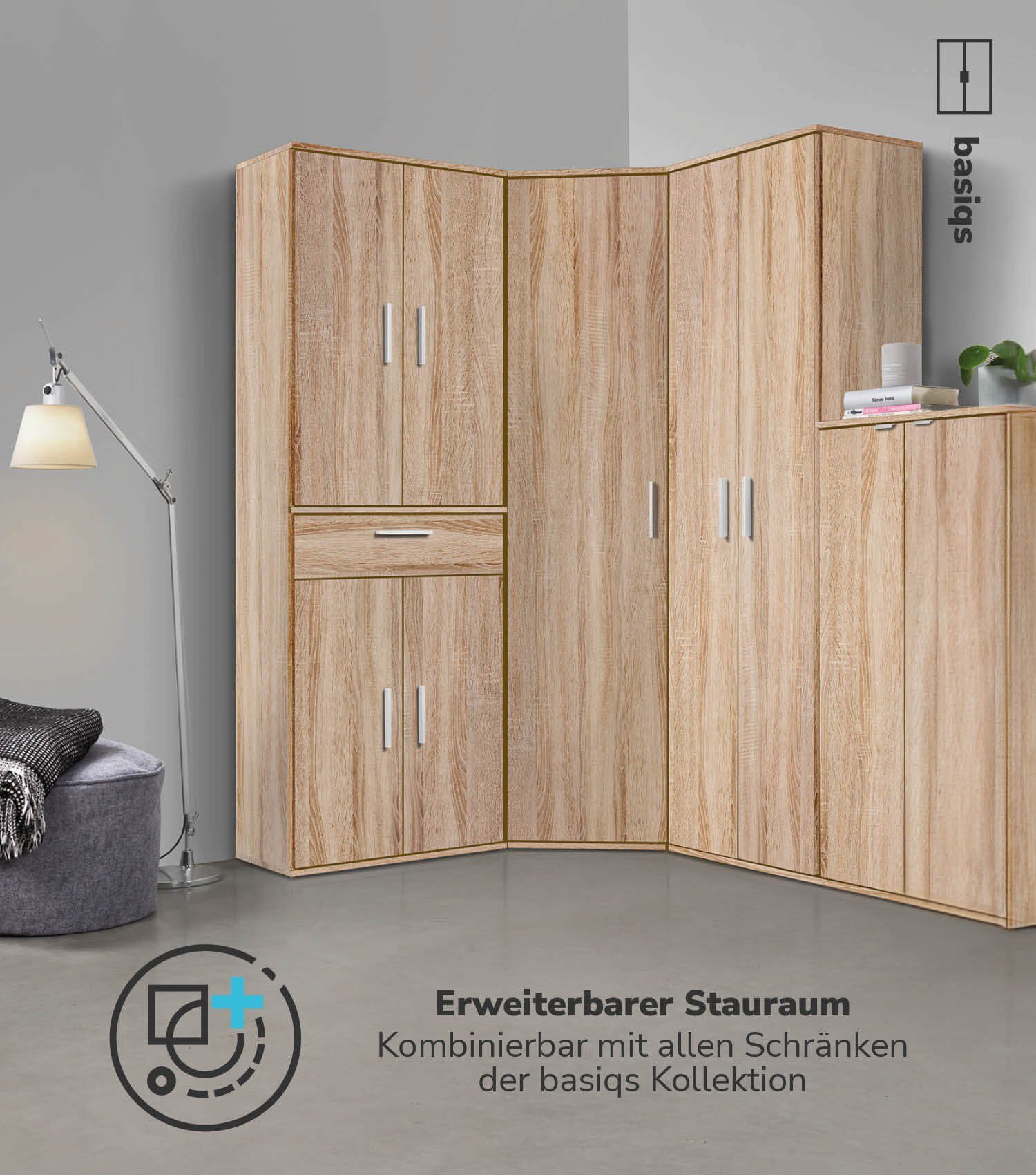 mokebo Mehrzweckschrank Der Praktische (180cm Höhe) Apothekerschrank, Vorratschrank, Schuhschrank, Küchenschrank Braun