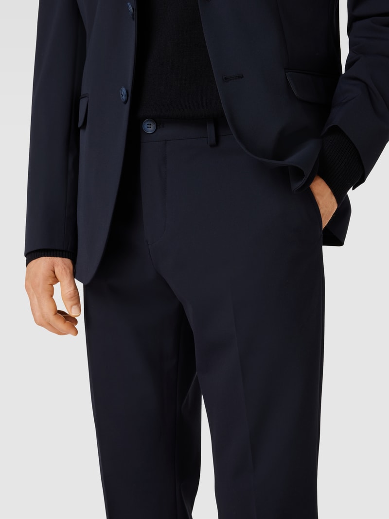 Slim Fit Anzughose mit Knopf- und Reißverschluss in marineblau