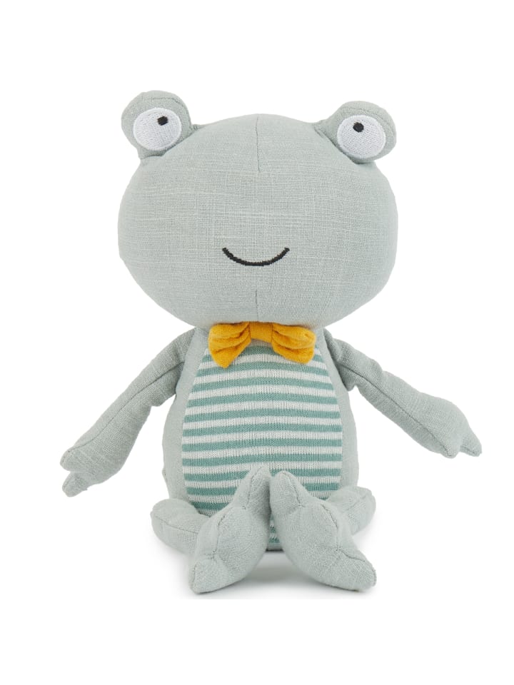 Bieco Spielwaren Kuscheltier aus Leinen & Musselin Frosch - ab Geburt in Blau günstig kaufen onesize