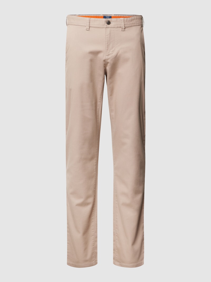 Slim Fit Chino mit Strukturmuster in beige