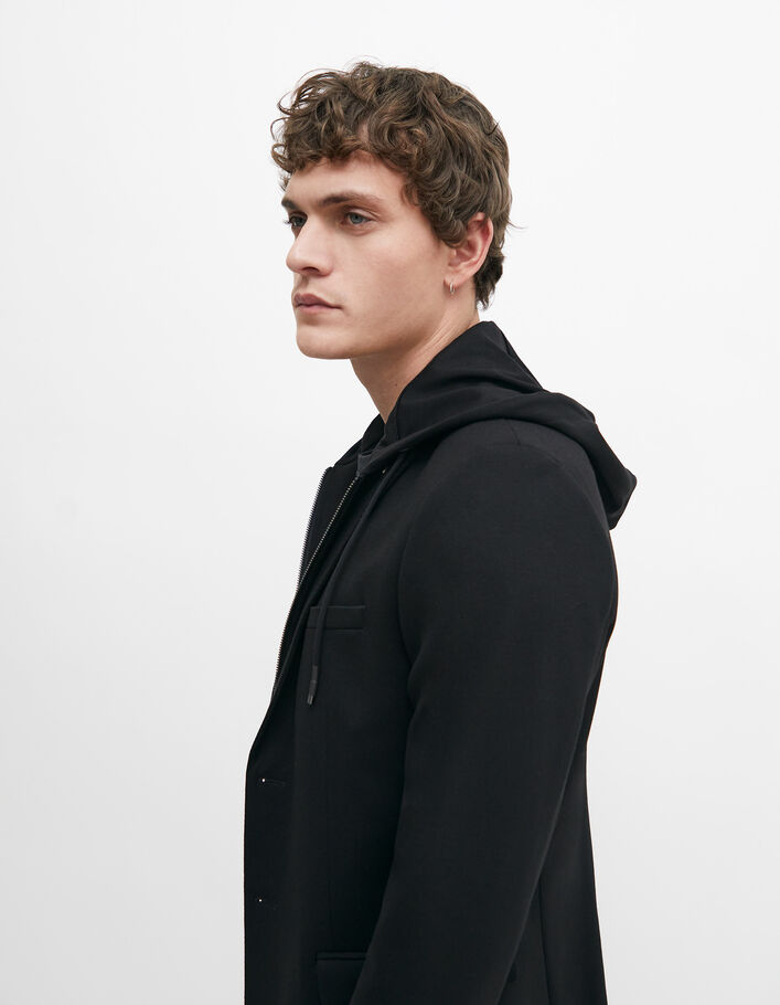 Veste noire Interlock à parementure amovible Homme