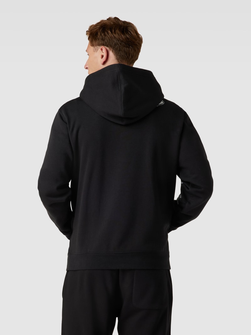 Hoodie mit Motiv-Stitching in schwarz