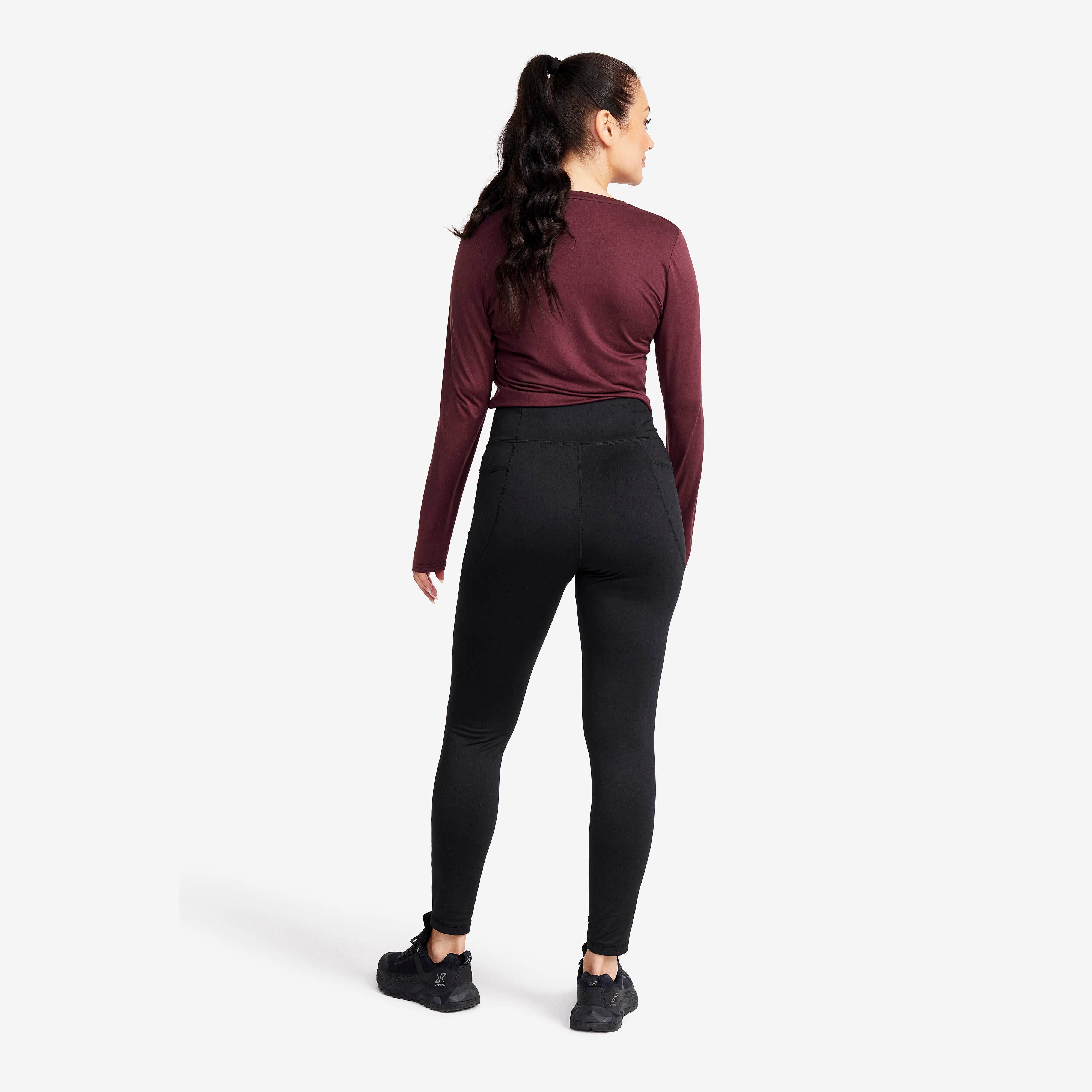 Alaska Fleece Lined Tights Femme Black