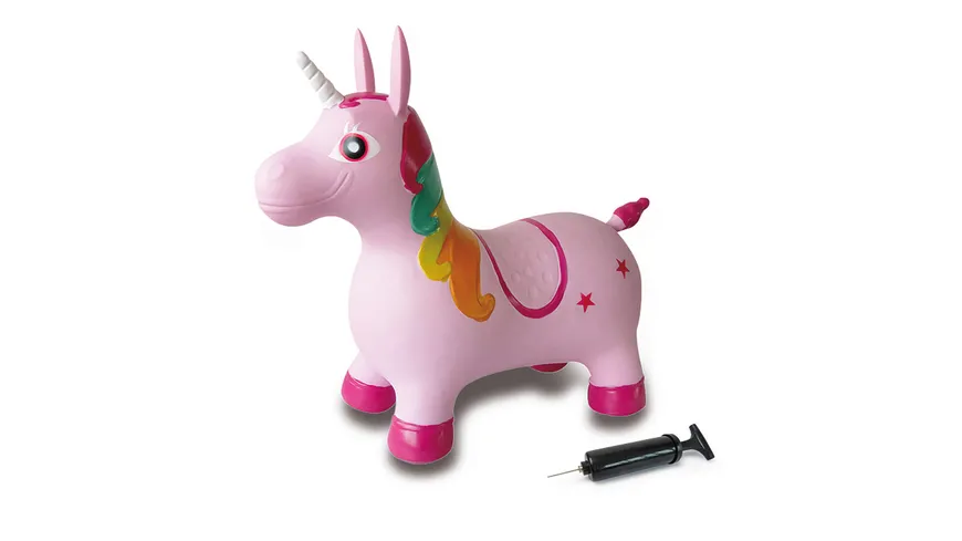 Jamara Hüpftier Einhorn bunt mit Pumpe   460316
