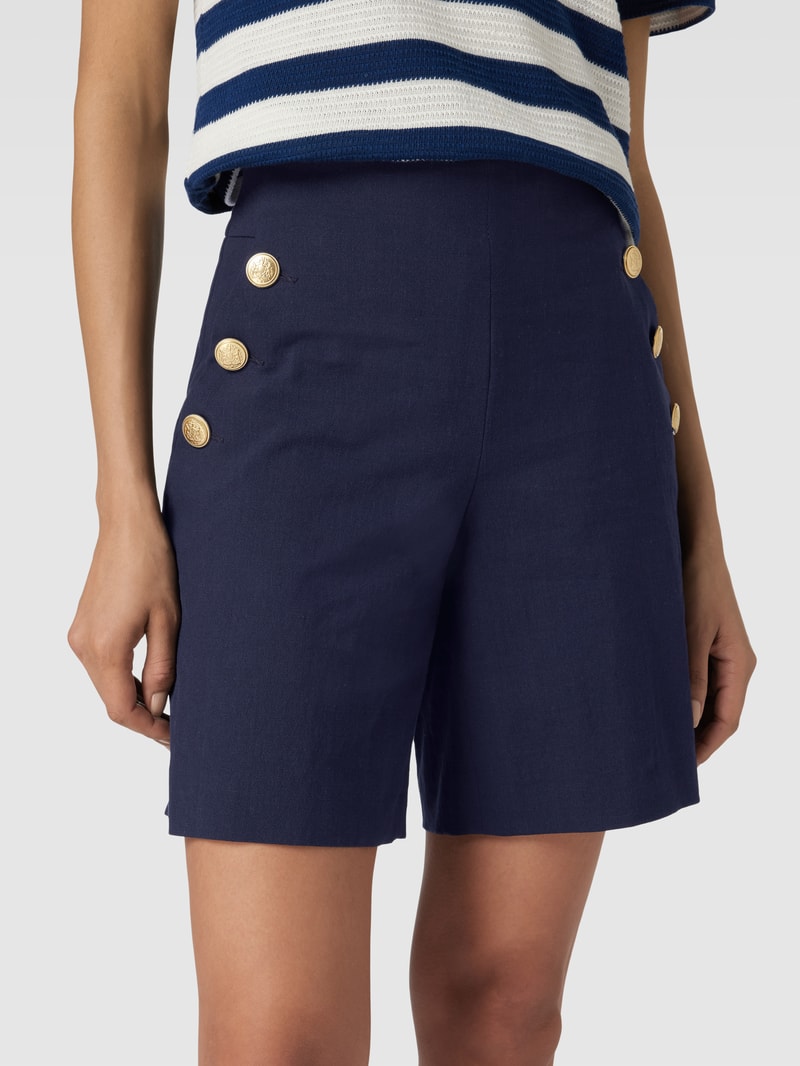 Shorts mit Knopfleisten Modell 'BRADY' in marineblau