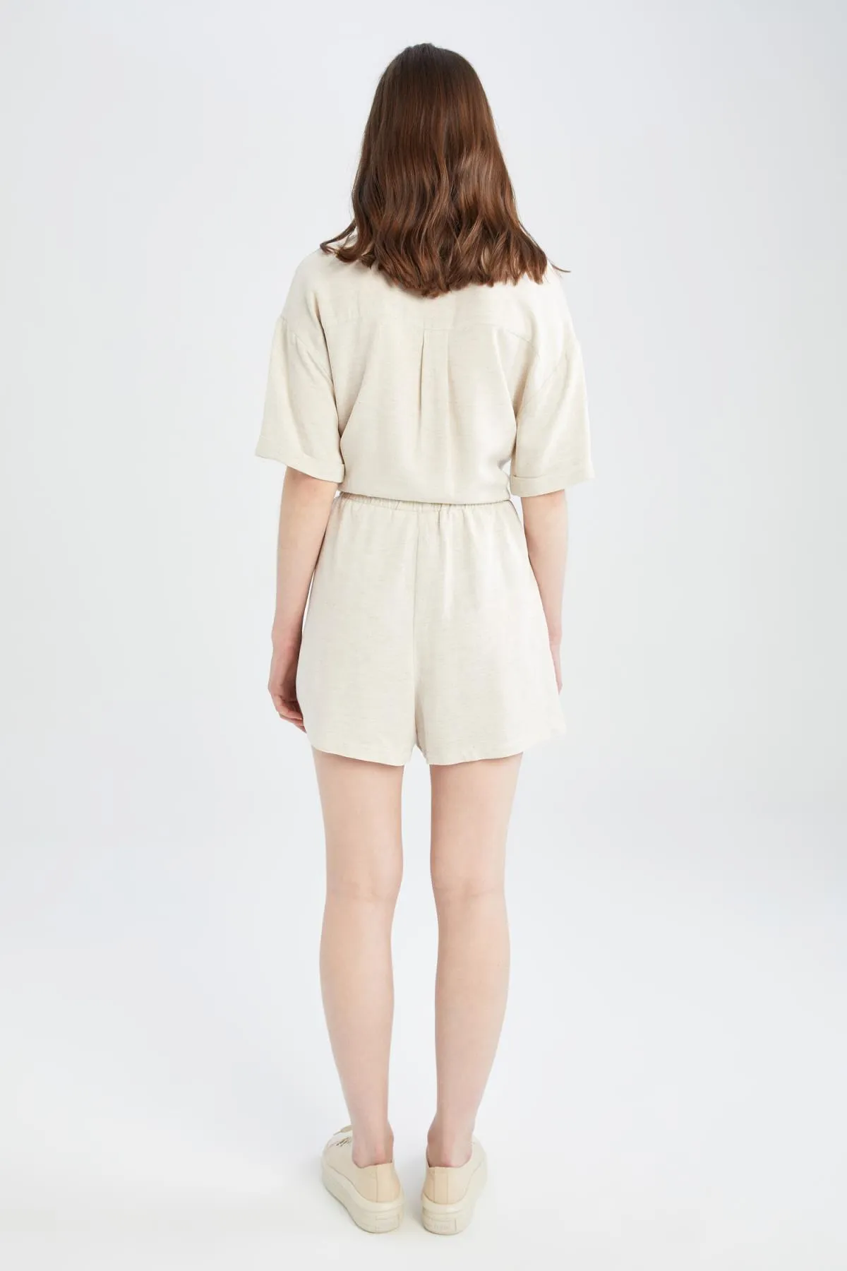 DeFacto  Relax-Fit-Shorts in Leinenoptik mit flexibler Taille und Taschen