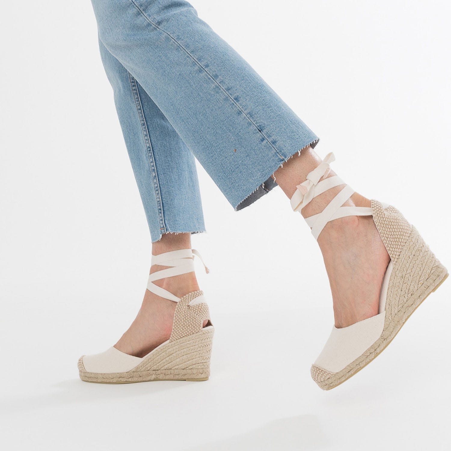 Espadrille compensée écrue