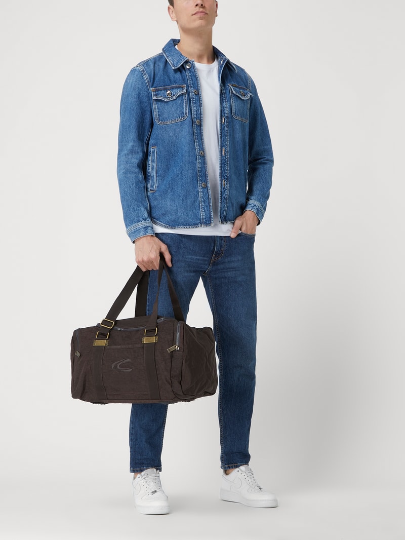Weekender mit Logo in mittelbraun