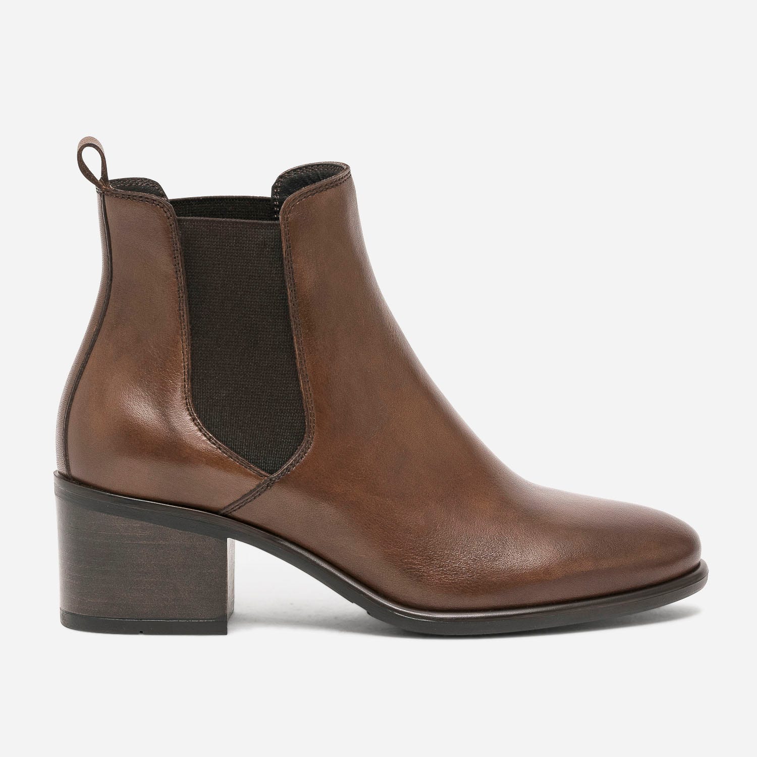 Chelsea boots marron en cuir
