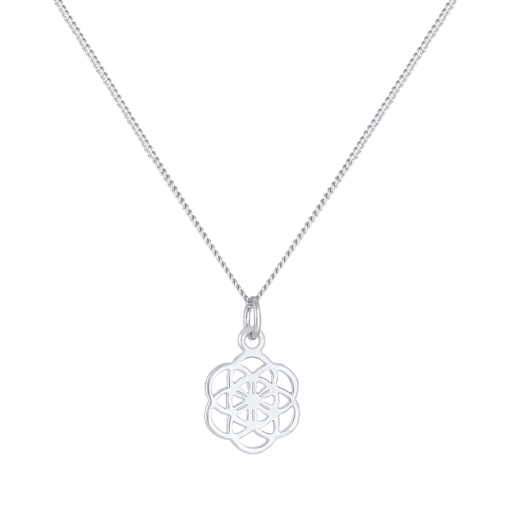 Nenalina Nenalina Collier Fleur de vie dame Fleur symbole en argent 925 plaqué or Bijoux