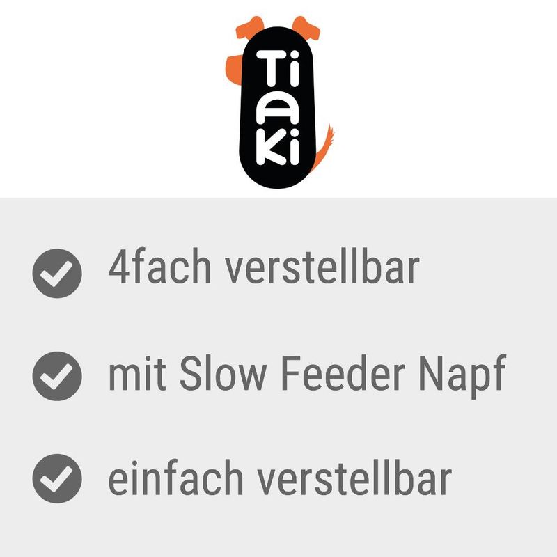 TIAKI 4-fach höhenverstellbarer Doppelnapf