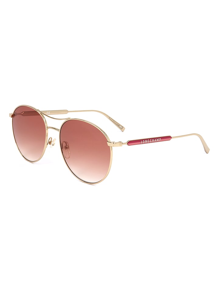 Longchamp Damen-Sonnenbrille in Gold/ Hellbraun günstig kaufen 56