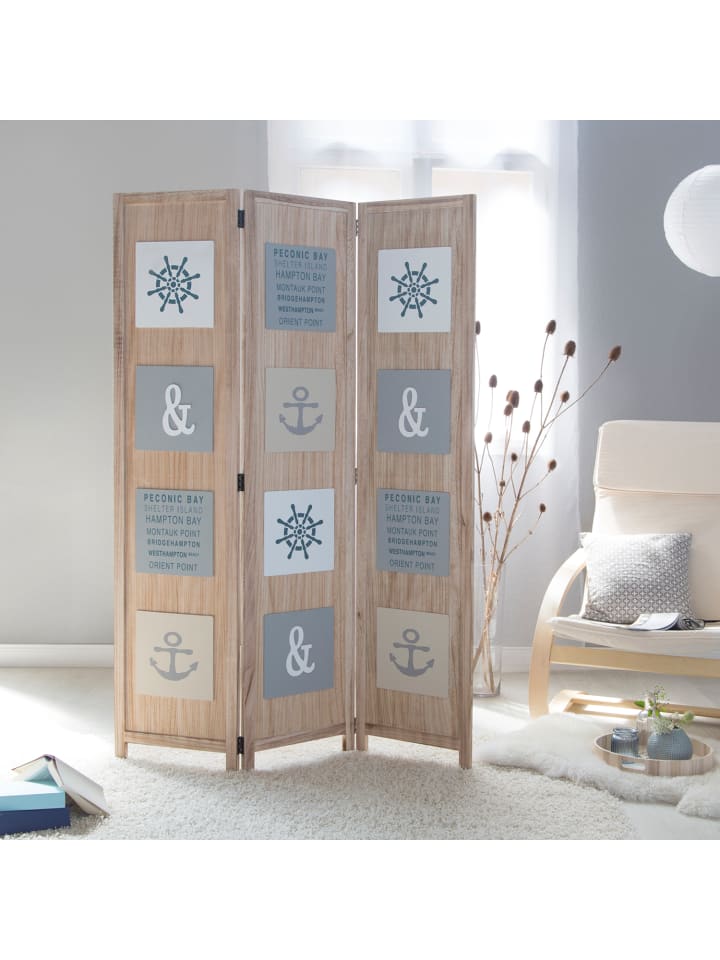 Homestyle4u 3-tlg. Paravent in Braun 120x170 günstig kaufen onesize