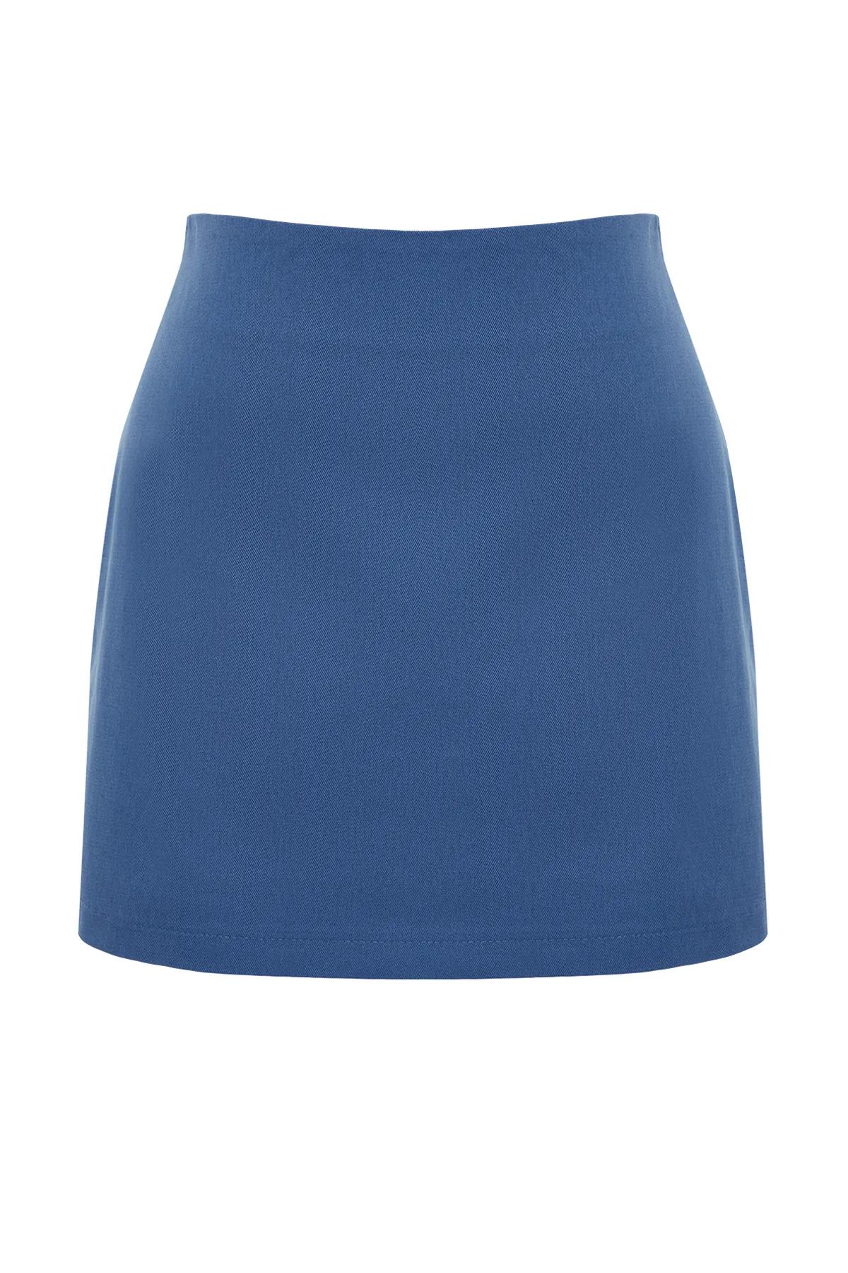 Trendyol Collection  Indigoblauer Minirock in A-Linie mit hoher Taille - Gewebt, TWOSS22ET0136