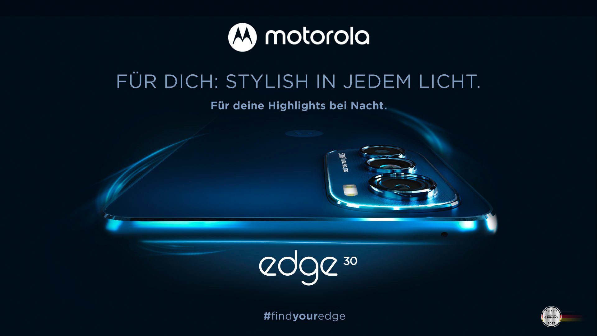 Motorola edge30 Smartphone (16,51 cm/6,5 Zoll, 128 GB Speicherplatz, 50 MP Kamera)
