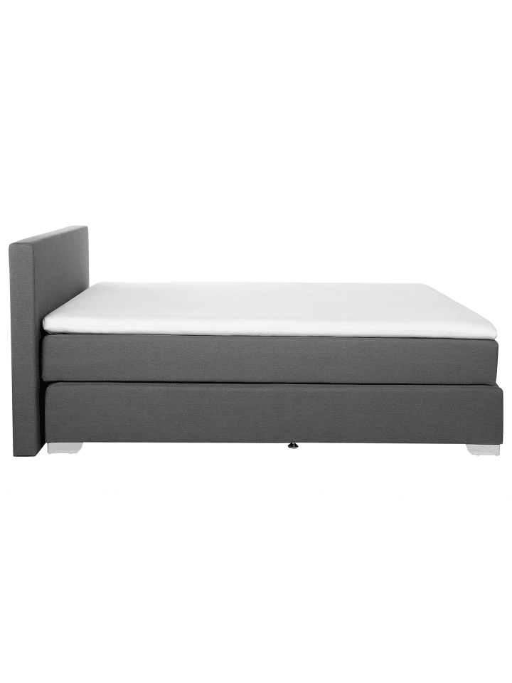 Beliani Doppelbett PRESIDENT in Grau/Silber - (W) 190 x (H) 90 x (L) 210 cm günstig kaufen onesize