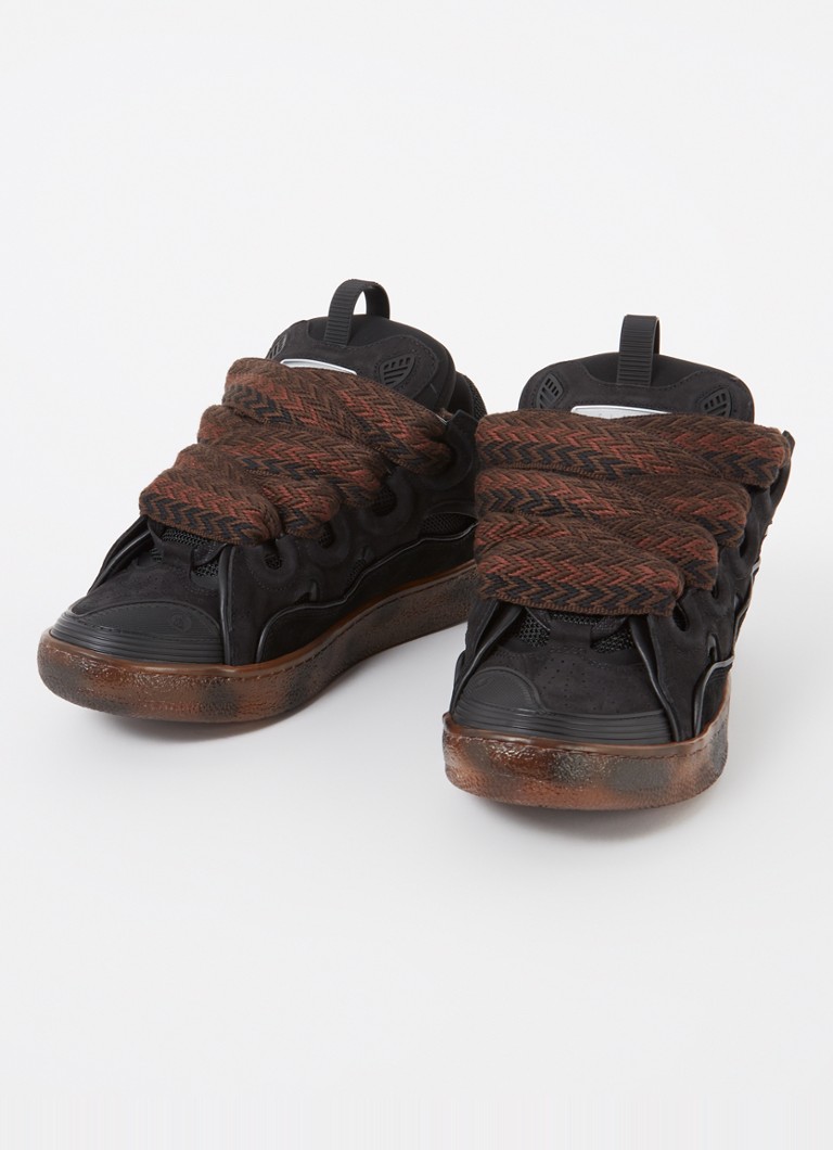 Buty sportowe Lanvin Curb ze skóry cielęcej z detalami z siateczki.