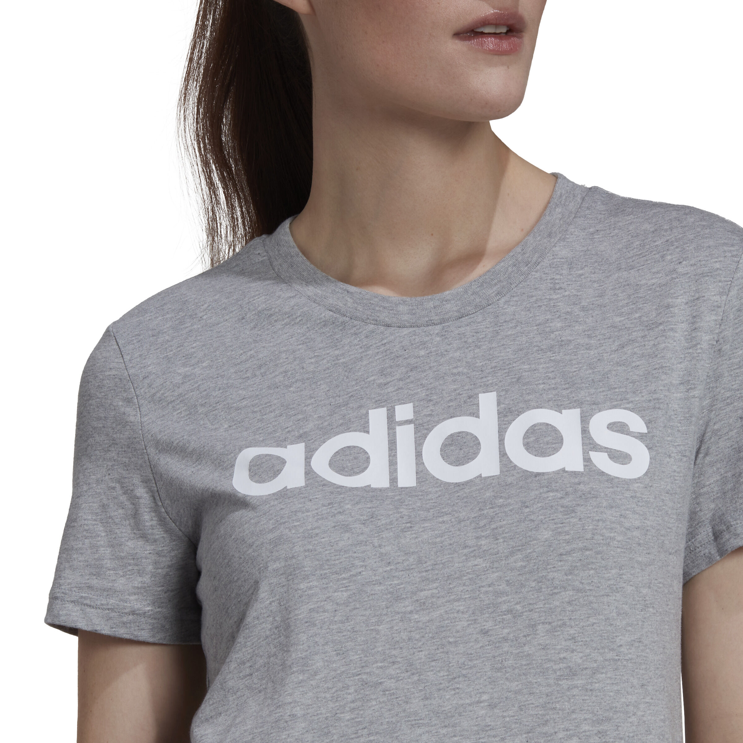 Linear T-Shirt Damen - Grau