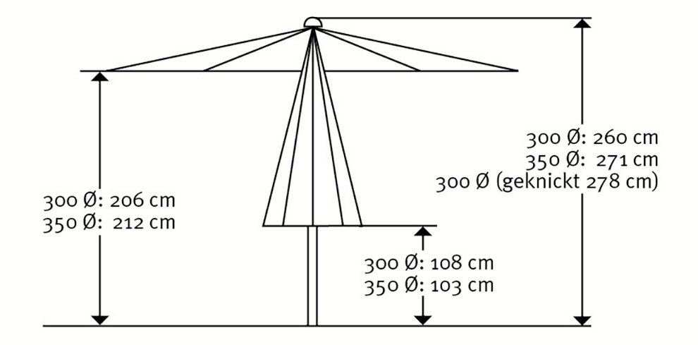 Schneider Schirme Marktschirm Adria, Durchmesser 350 cm, silbergrau, rund, ohne Schirmständer