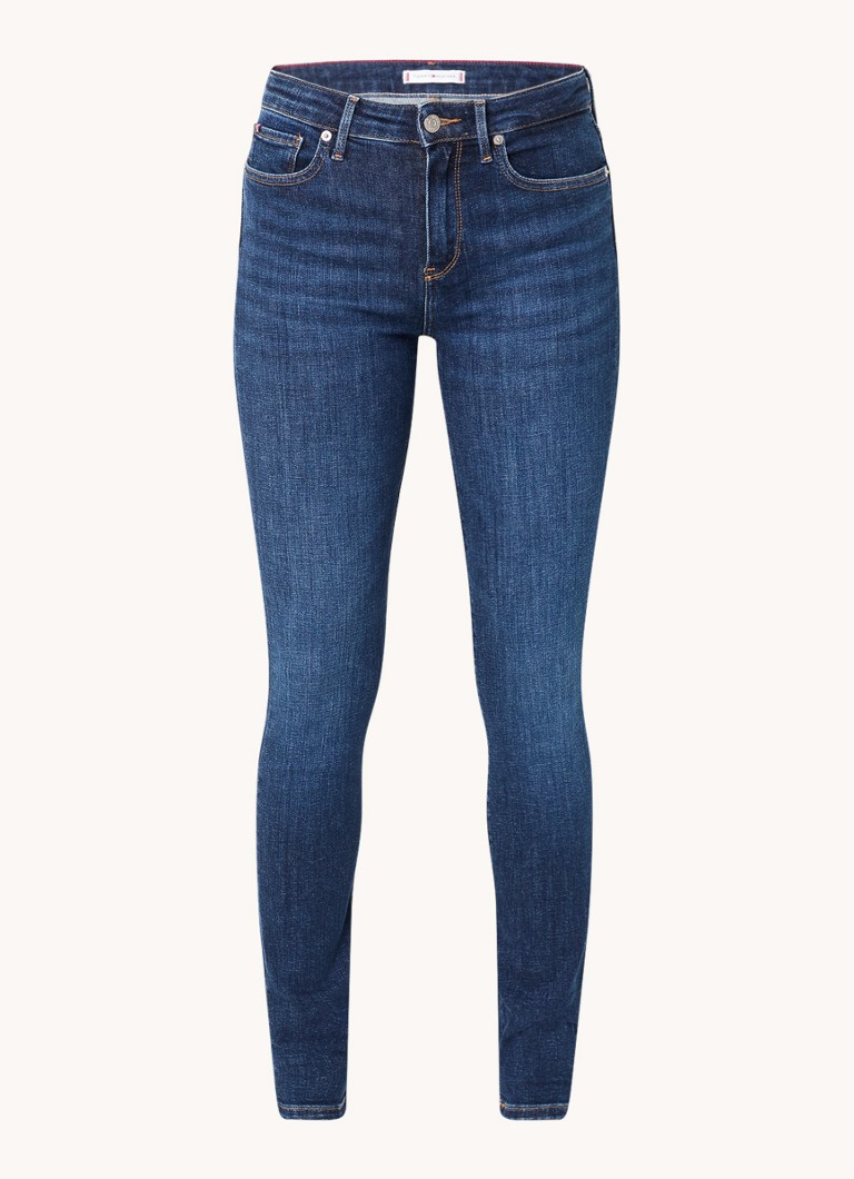 Blugi Tommy Hilfiger cu talie medie, croială slim, într-o nuanță închisă