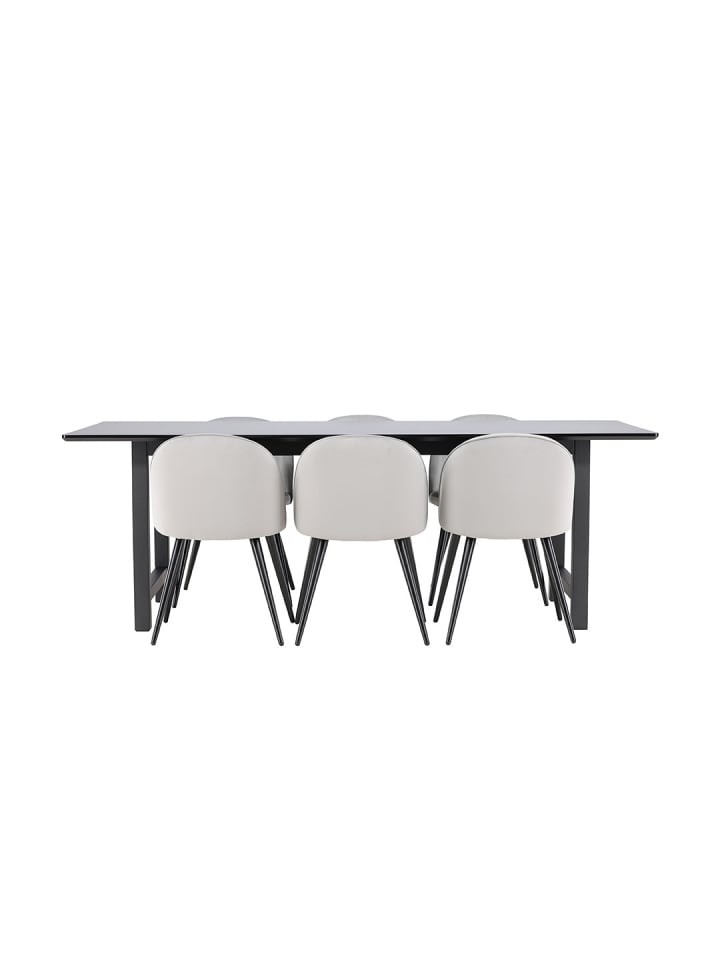 ebuy24 Essgruppe Oslo (7-teilig) Grau 220 x 100 cm günstig kaufen onesize