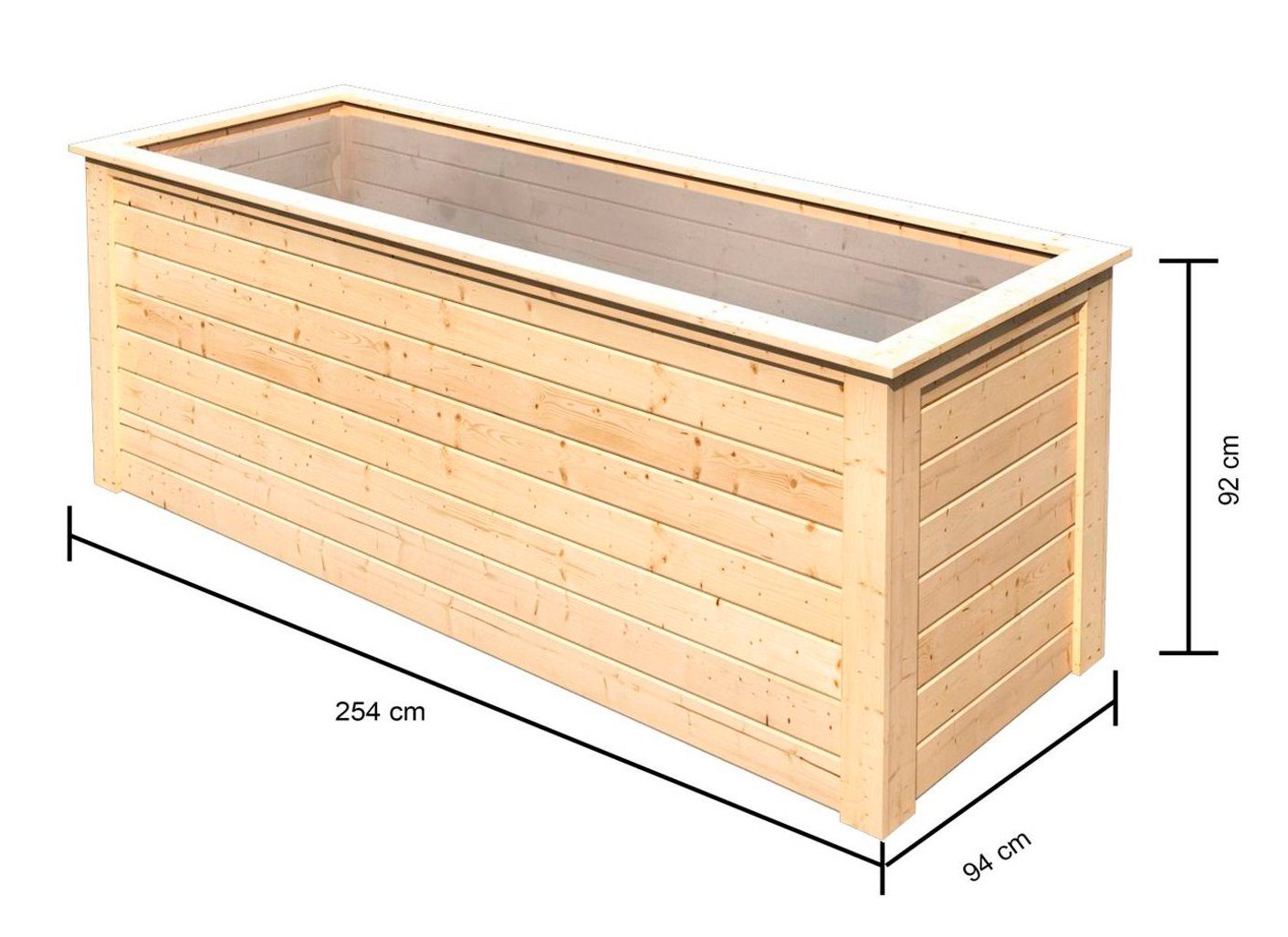 Karibu Hochbeet 2, BxTxH: 254x94x92 cm