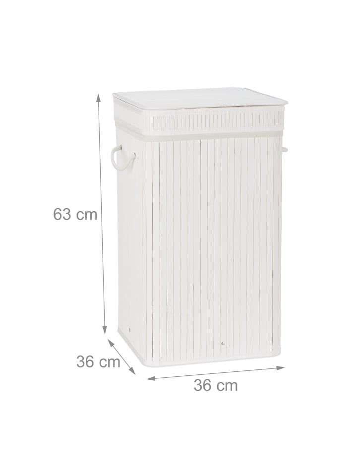 relaxdays Wäschekorb in Weiß - (B)36 x (H)63 x (T)36 cm günstig kaufen onesize