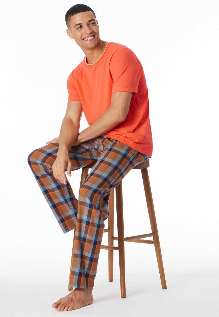 Shirt kurzarm Organic Cotton Streifen orange - Mix+Relax