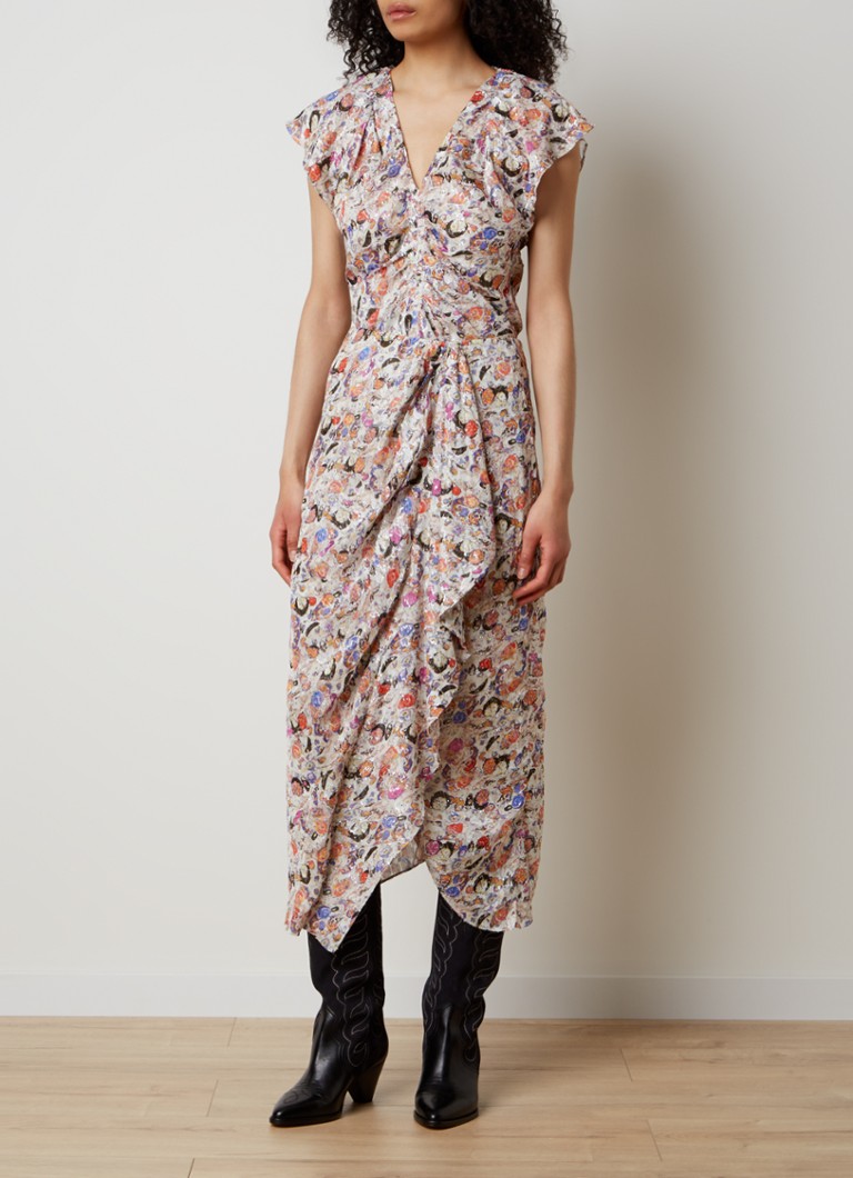 Isabel Marant Lonea top with draped detail and print