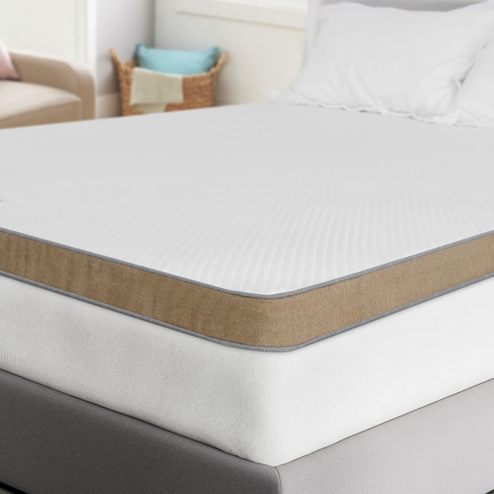 Topper Matratzentopper 90/140/160/180x200cm, H3 Härtegrad für Mattress, BedStory, 7.5 cm hoch, Kaltschaum, Matratzenauflage mit Waschbarem Bezug für Boxspringbett