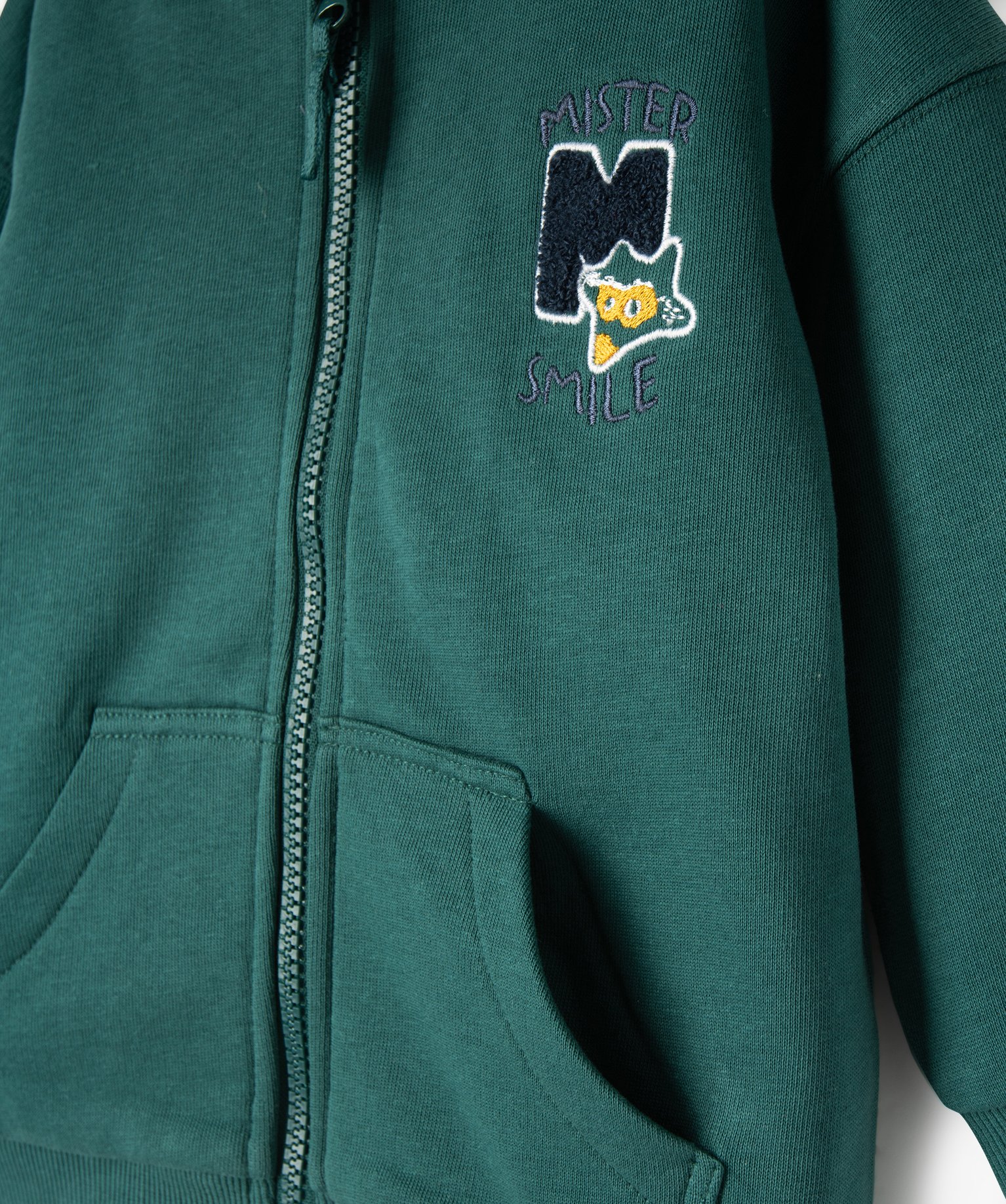 Sweat zippé à capuche en molleton doux bébé Garçon vert | GEMO