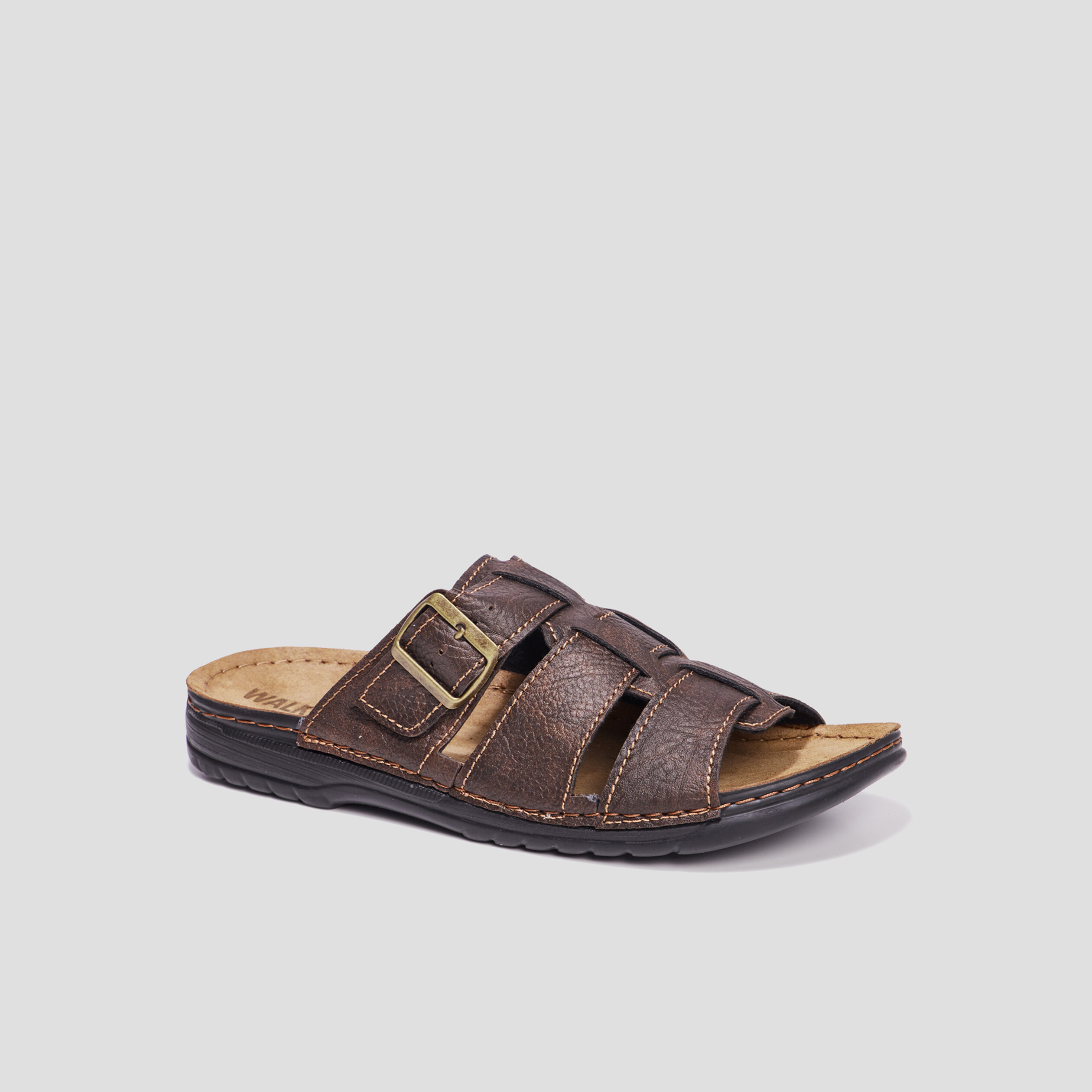 Mules en cuir Walking Gierom marron homme | La Halle