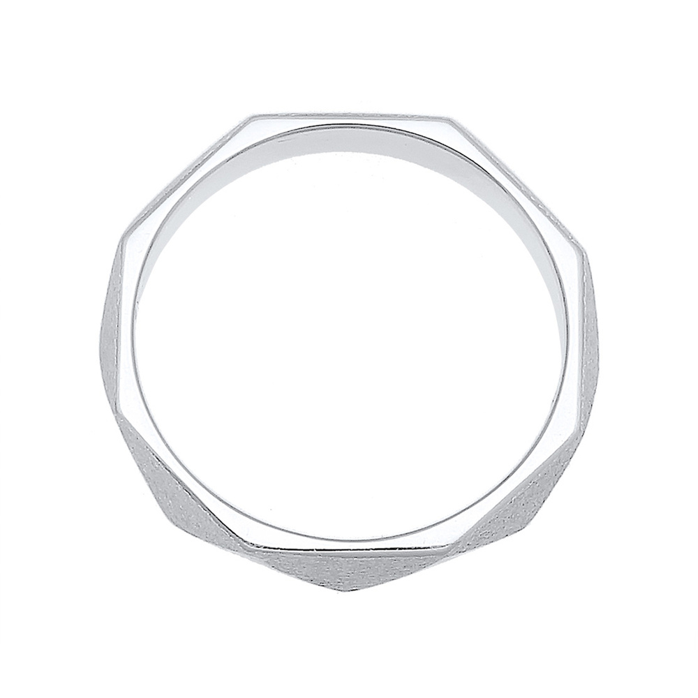 Elli Elli Bague Hexagon Geo Minimal glänzend brushed 925 Silber Bague