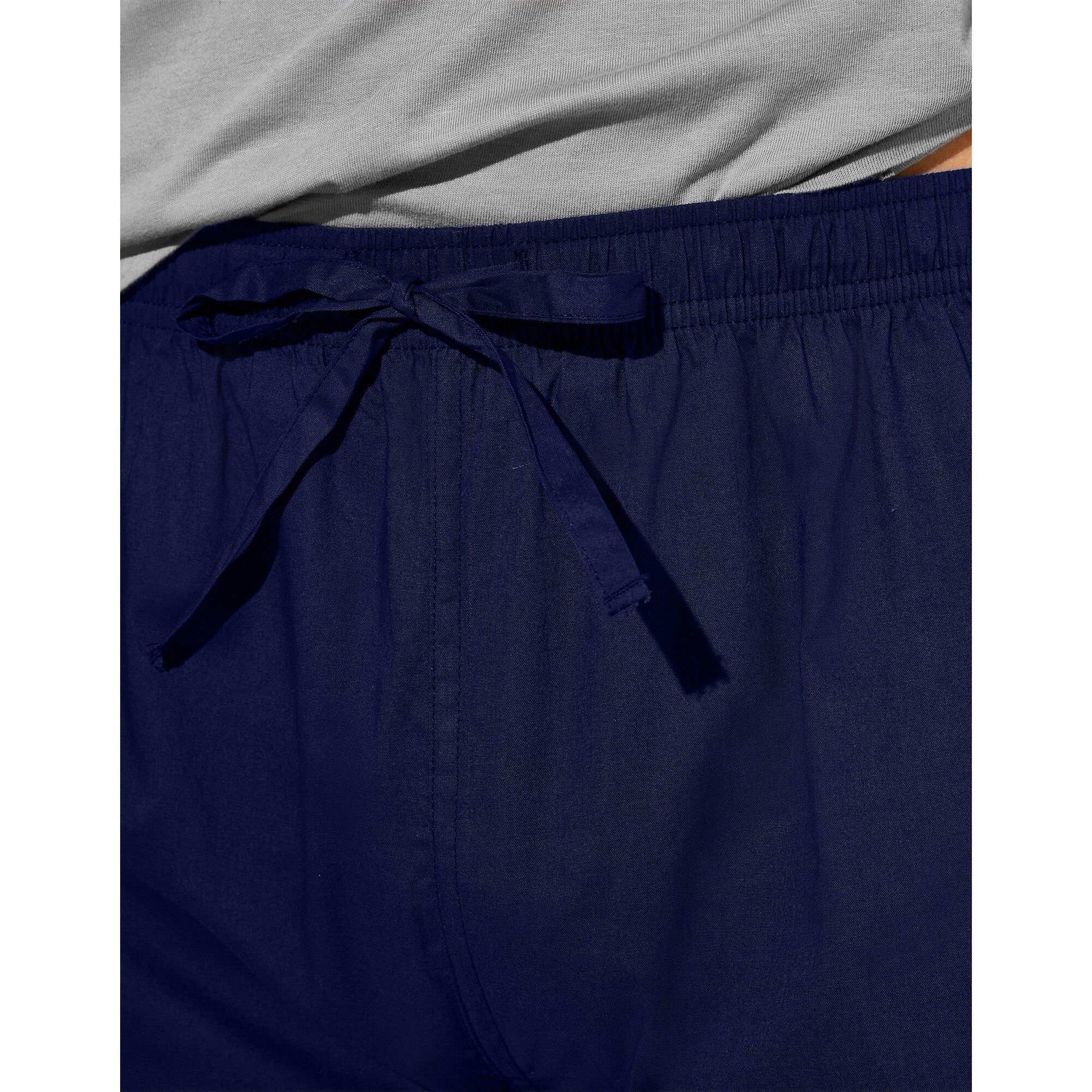 Pantalon pyjama uni + carreaux bas droits